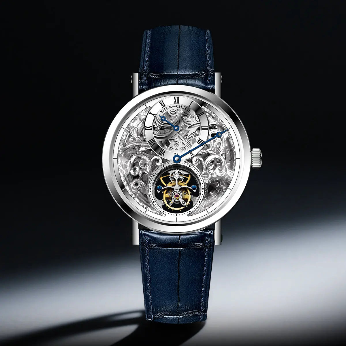 Eccentric Tourbillon | Hand-Chased Engraving | Vine-Patterned Dial | Skeleton | Regulator | 39mm Sea-Gull