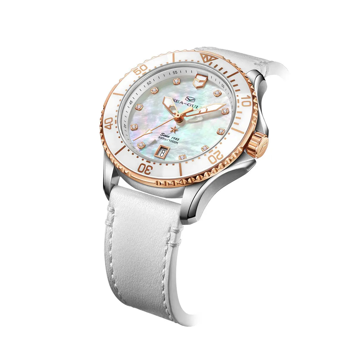 Ocean Series | Mother-of-Pearl Dial | Luminous | 300m Waterproof | 40mm Sea-Gull