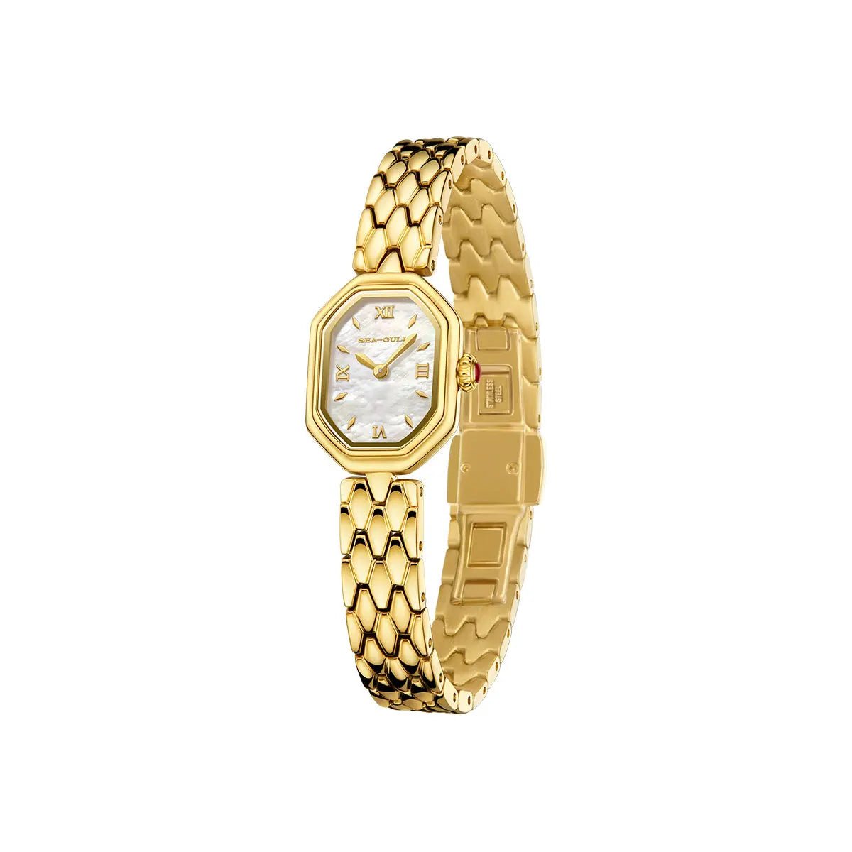 Octagonal | Slim | Quartz Movement | Mother-of-pearl dial | 24mm - Sea-Gull Watch Official Store