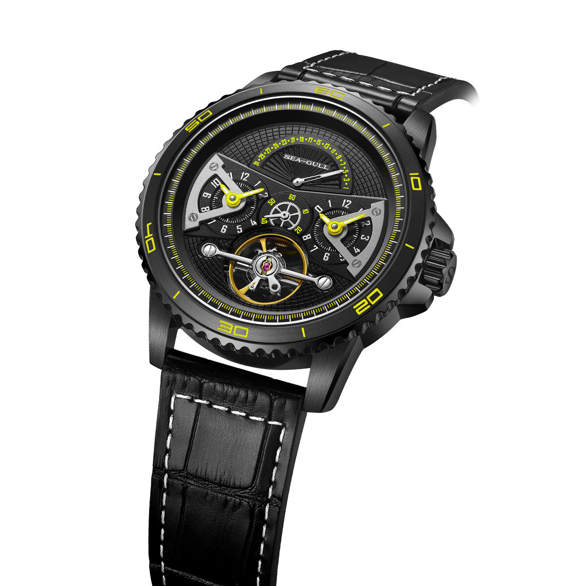 Dual Time Zone | GMT | Retrograde Calendar | Flywheel | 44mm