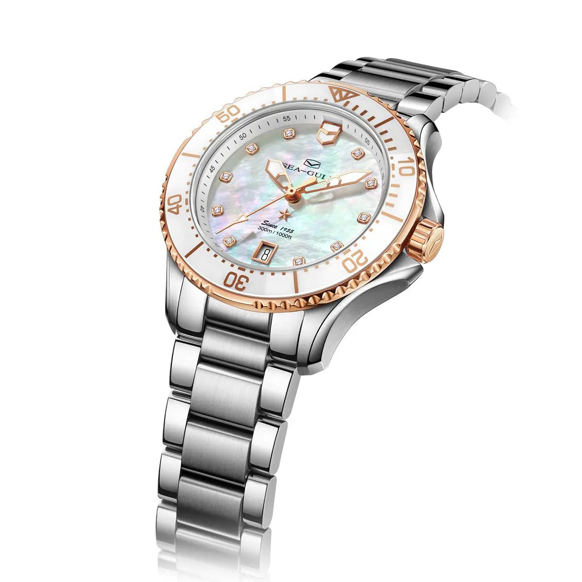 Ocean Series | Mother-of-Pearl Dial | Luminous | 300m Waterproof | 40mm - Sea-Gull Watch Official Store