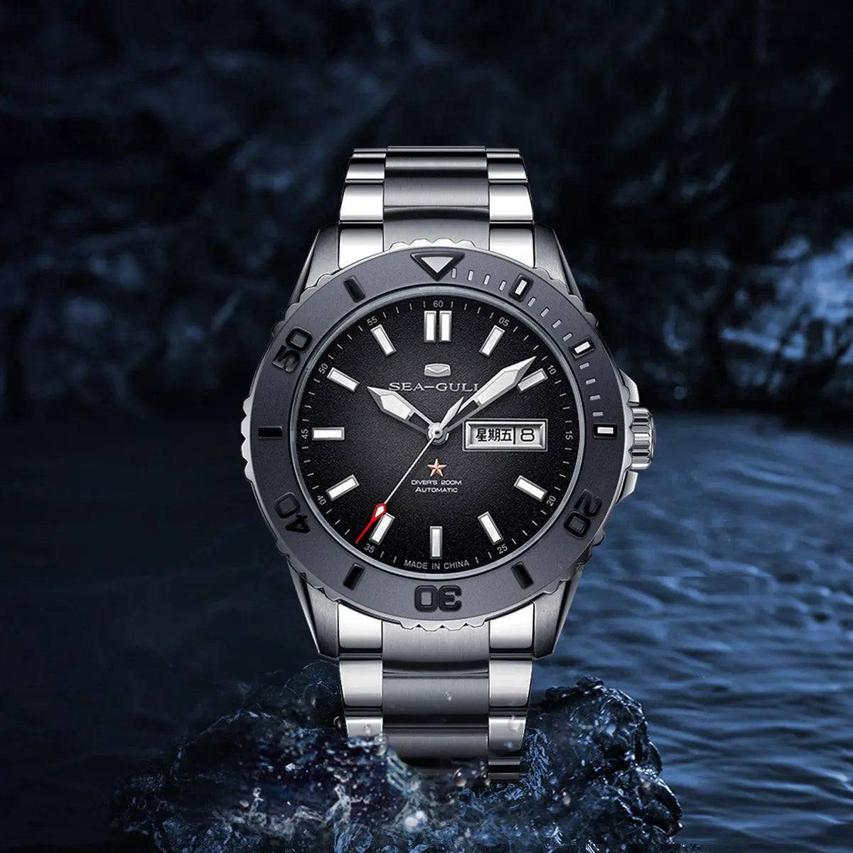 Ocean Series | Ceramic Bezel | Dual Calendar | 200m Waterproof | 44mm Sea-Gull