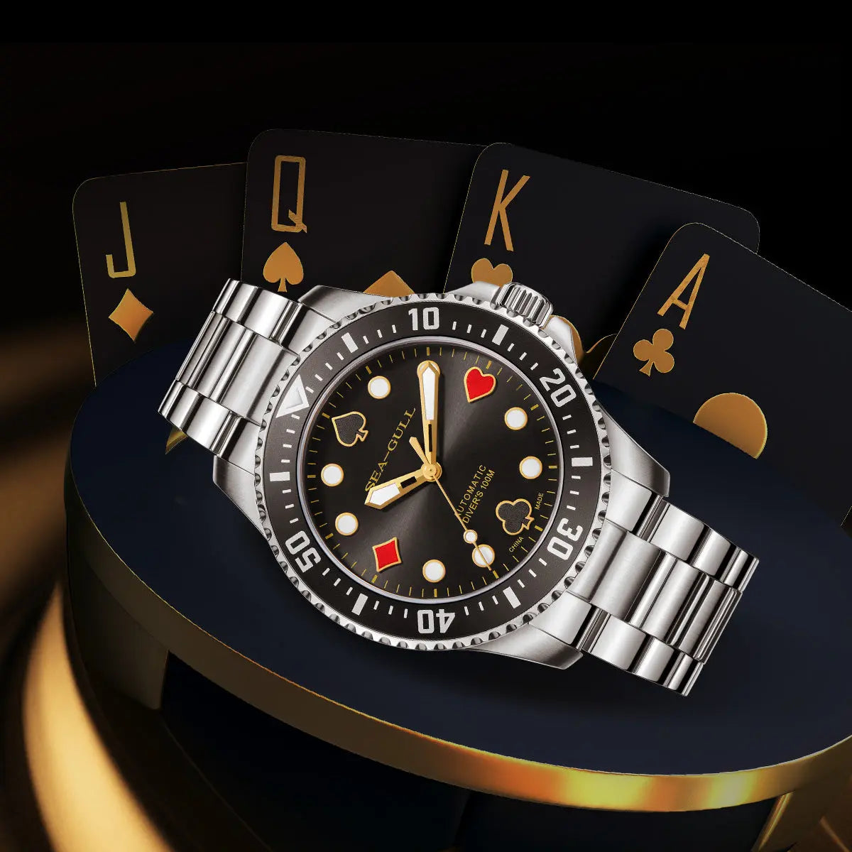 Ocean Series | Diving | Poker Master | 100M Waterproof | Luminous | 44.5mm Sea-Gull