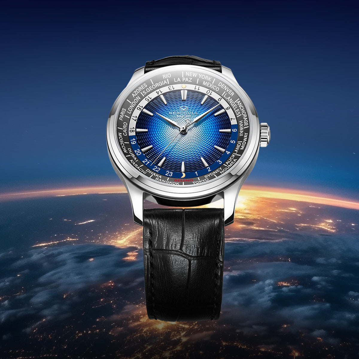 GMT Watch | World Time | Sub Second Dial | 41mm Sea-Gull Watch Official Store