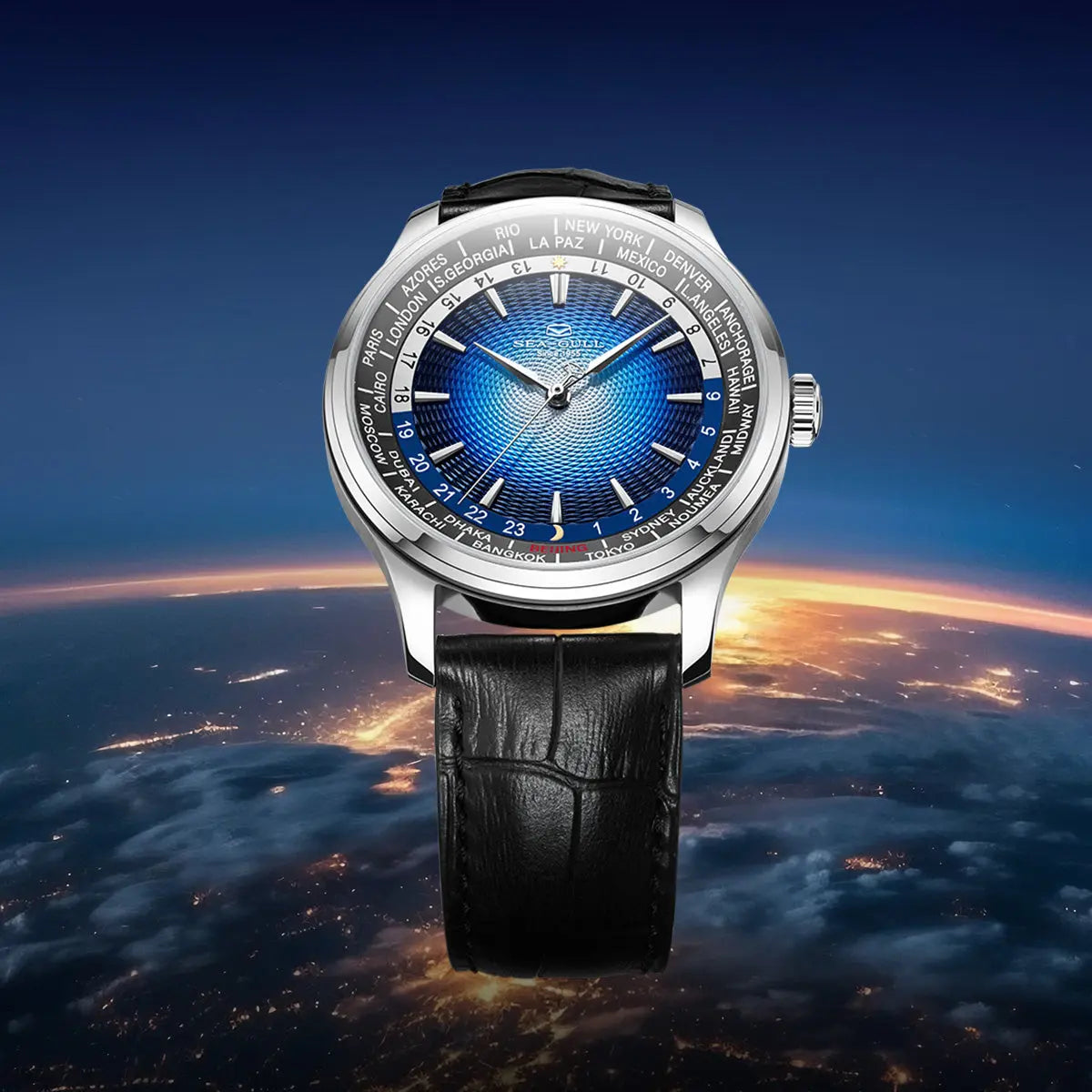 GMT Watch | World Time | Sub Second Dial | 41mm Sea-Gull Watch Official Store