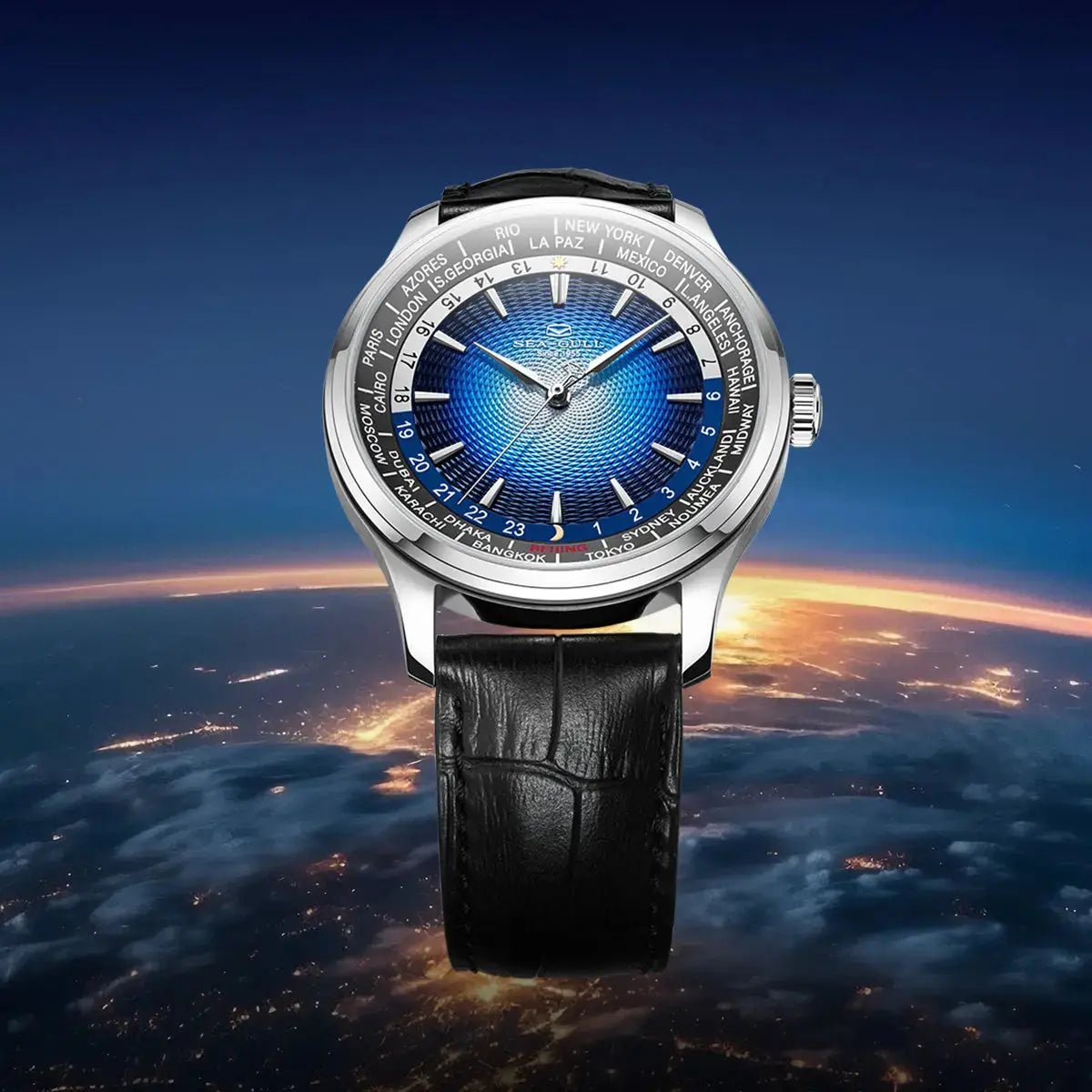 GMT Watch | World Time | Sub Second Dial | 41mm Sea-Gull Watch Official Store