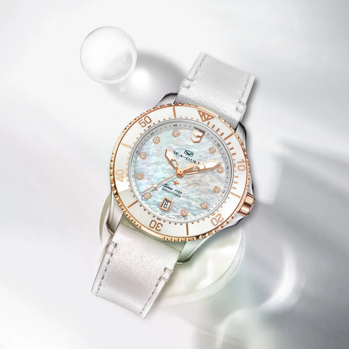 Ocean Series | Mother-of-Pearl Dial | Luminous | 300m Waterproof | 40mm Sea-Gull