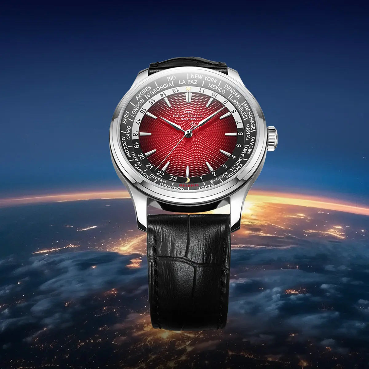 GMT Watch | World Time | Sub Second Dial | 41mm Sea-Gull Watch Official Store