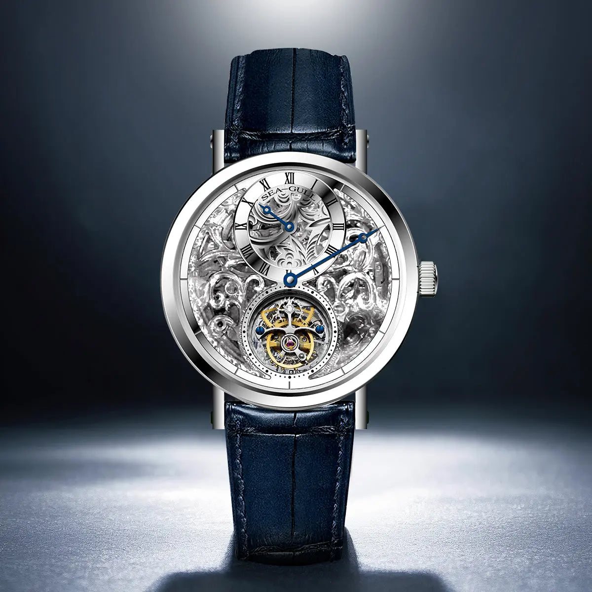 Eccentric Tourbillon | Hand-Chased Engraving | Vine-Patterned Dial | Skeleton | Regulator | 39mm Sea-Gull