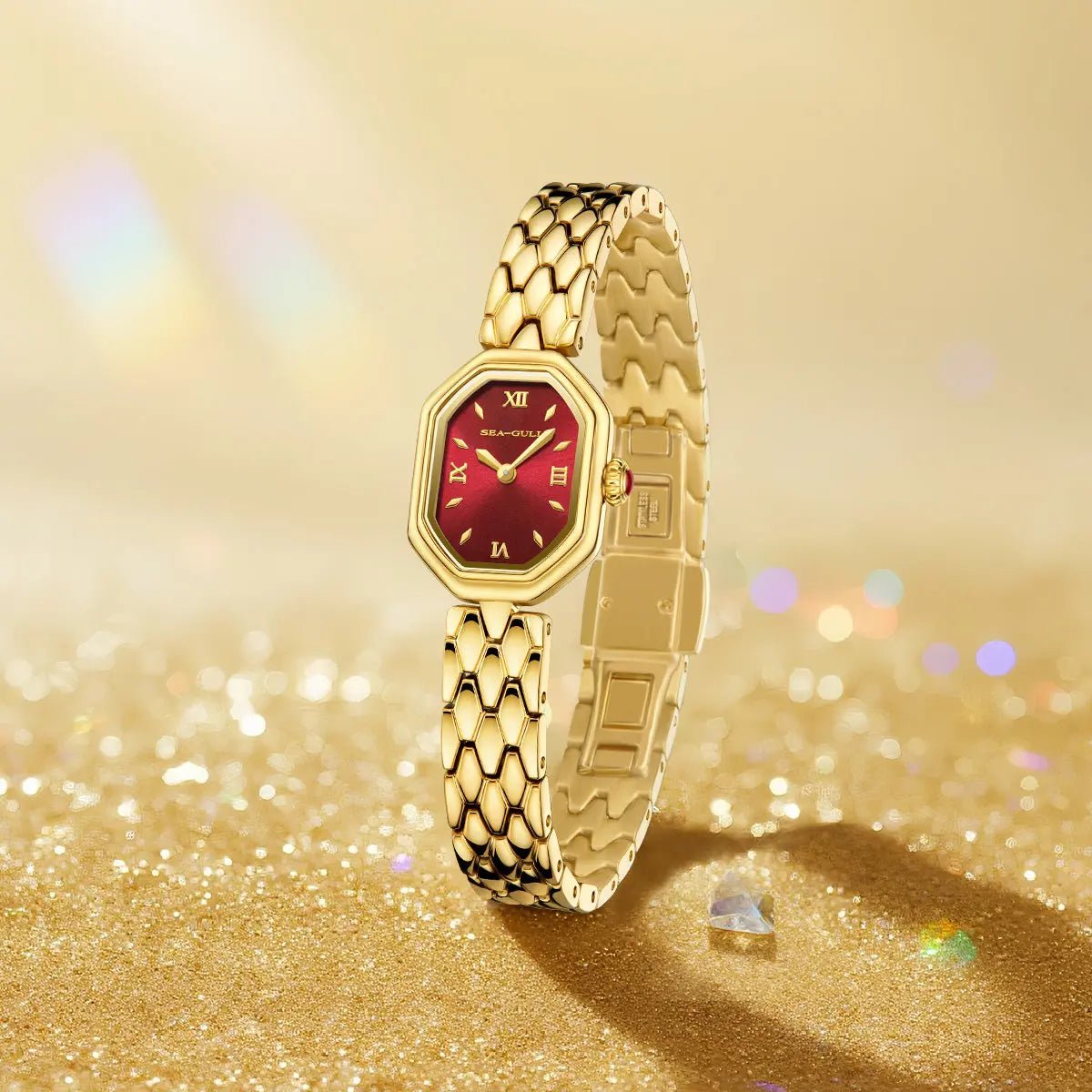 Octagonal | Slim | Quartz Movement | Mother-of-pearl dial | 24mm - Sea-Gull Watch Official Store