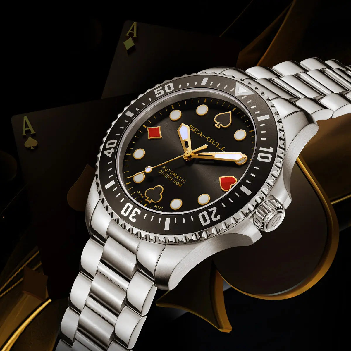 Ocean Series | Diving | Poker Master | 100M Waterproof | Luminous | 44.5mm Sea-Gull