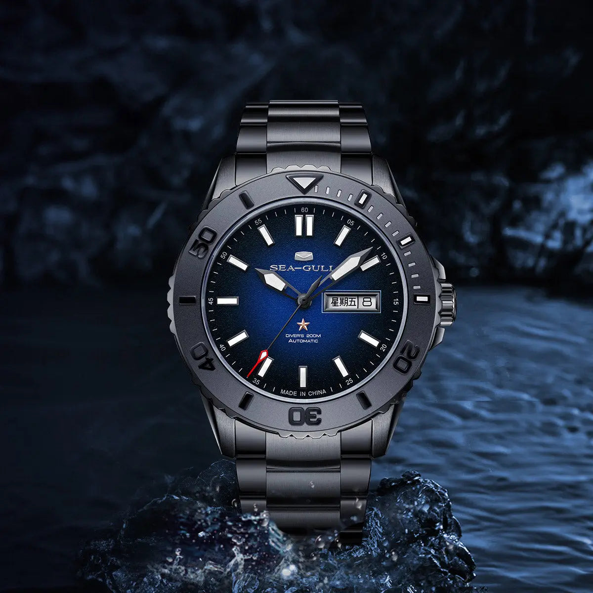 Ocean Series | Ceramic Bezel | Dual Calendar | 200m Waterproof | 44mm Sea-Gull