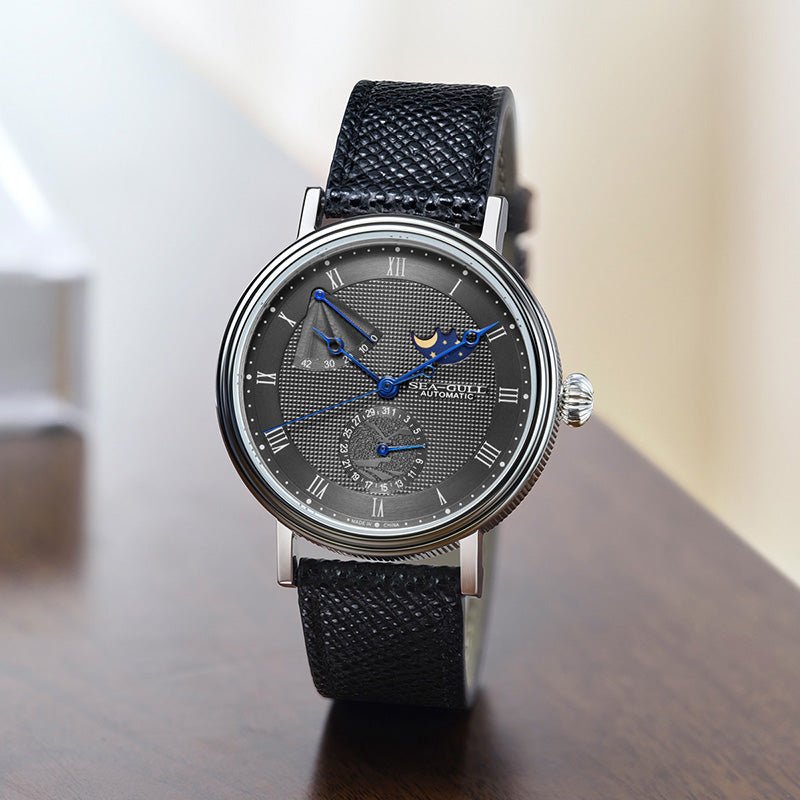 Moon Phase | Business | Complete Calendar | Energy Indicator | 41mm - Sea-Gull Watch Official Store