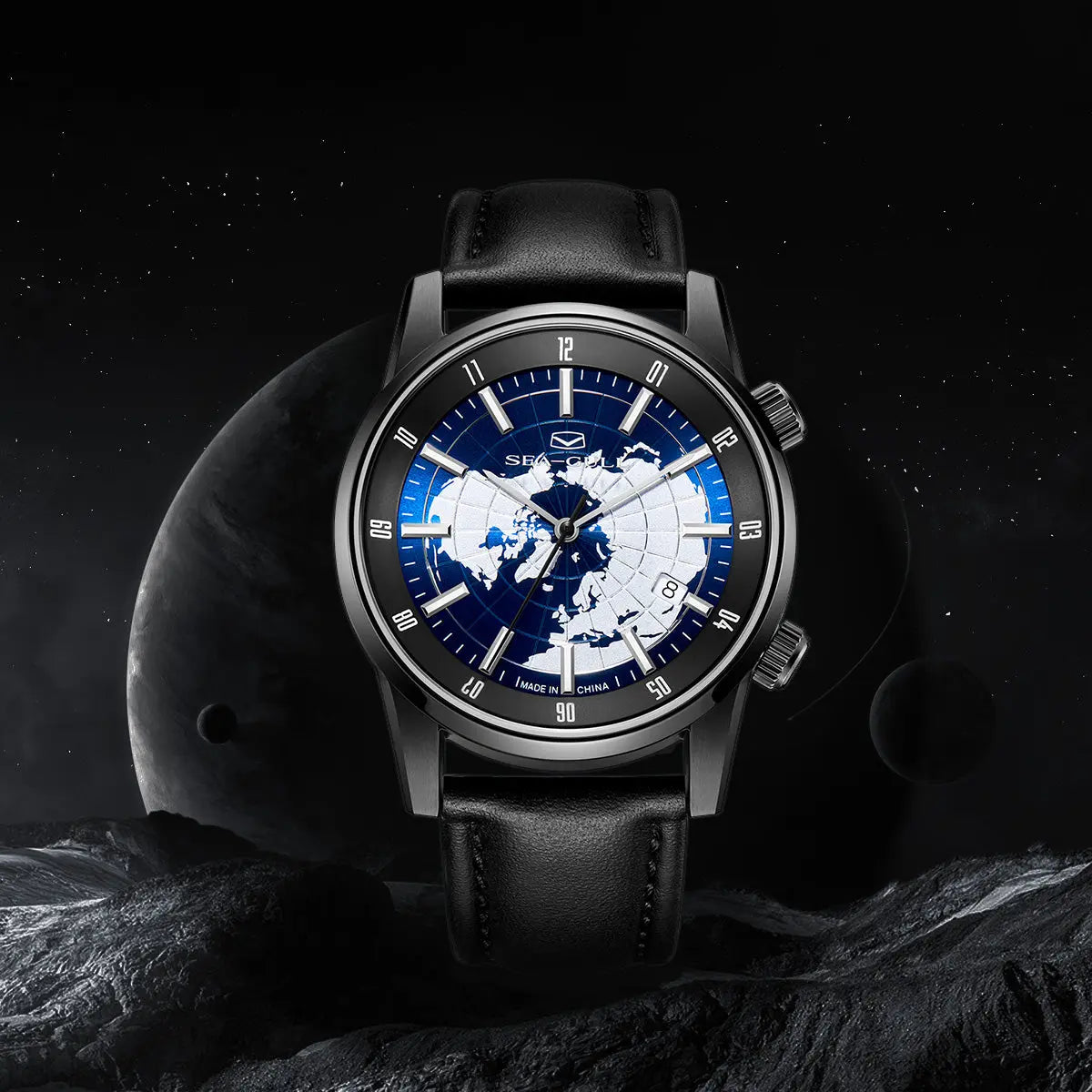 GMT | Dual Time Zone | Calendar | 40mm Sea-Gull