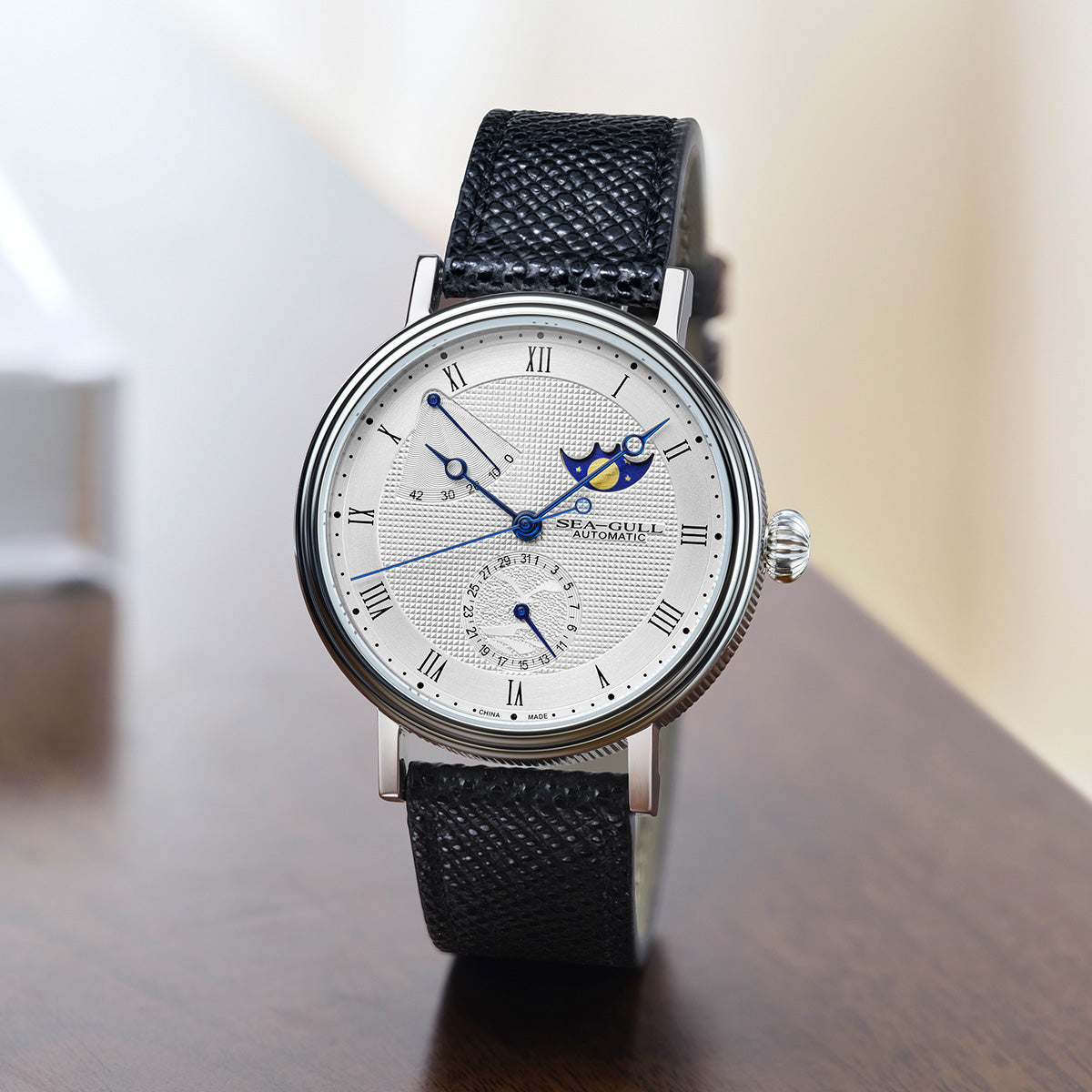 Mondphase | Geschäft | Vollständiger Kalender | Energieindikator | 41mm