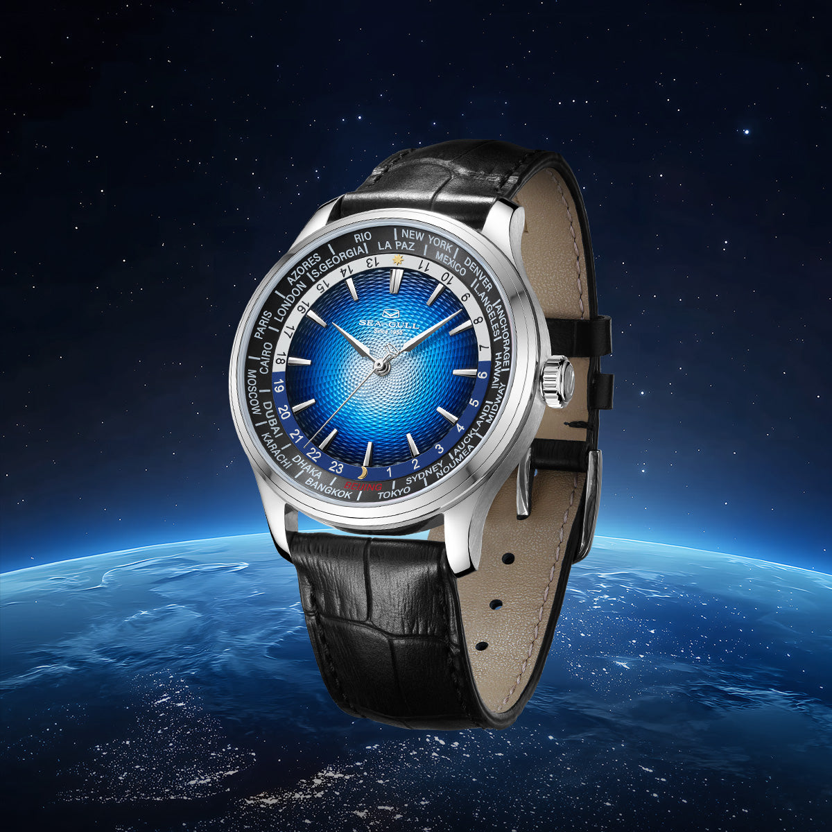 GMT Watch | World Time | Sub Second Dial | 41mm Sea-Gull Watch Official Store