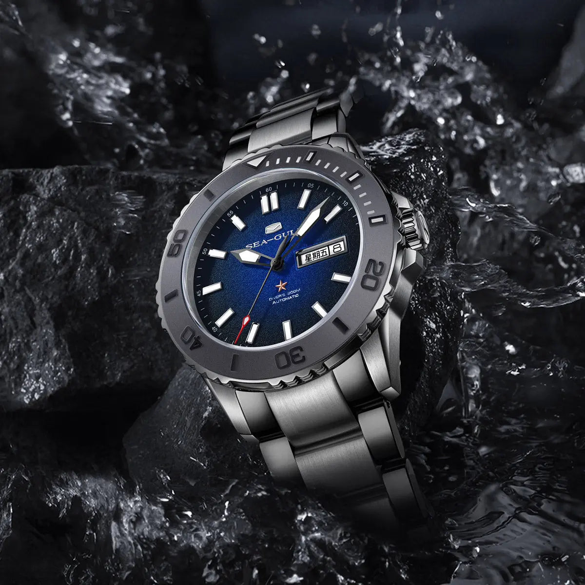 Ocean Series | Ceramic Bezel | Dual Calendar | 200m Waterproof | 44mm Sea-Gull