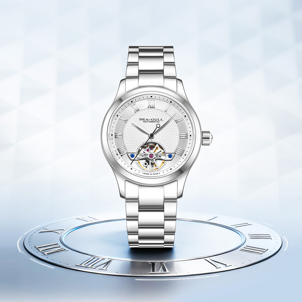 Flywheel | Guilloché Dial | Roman Numeral | 39mm Sea-Gull Watch Official Store