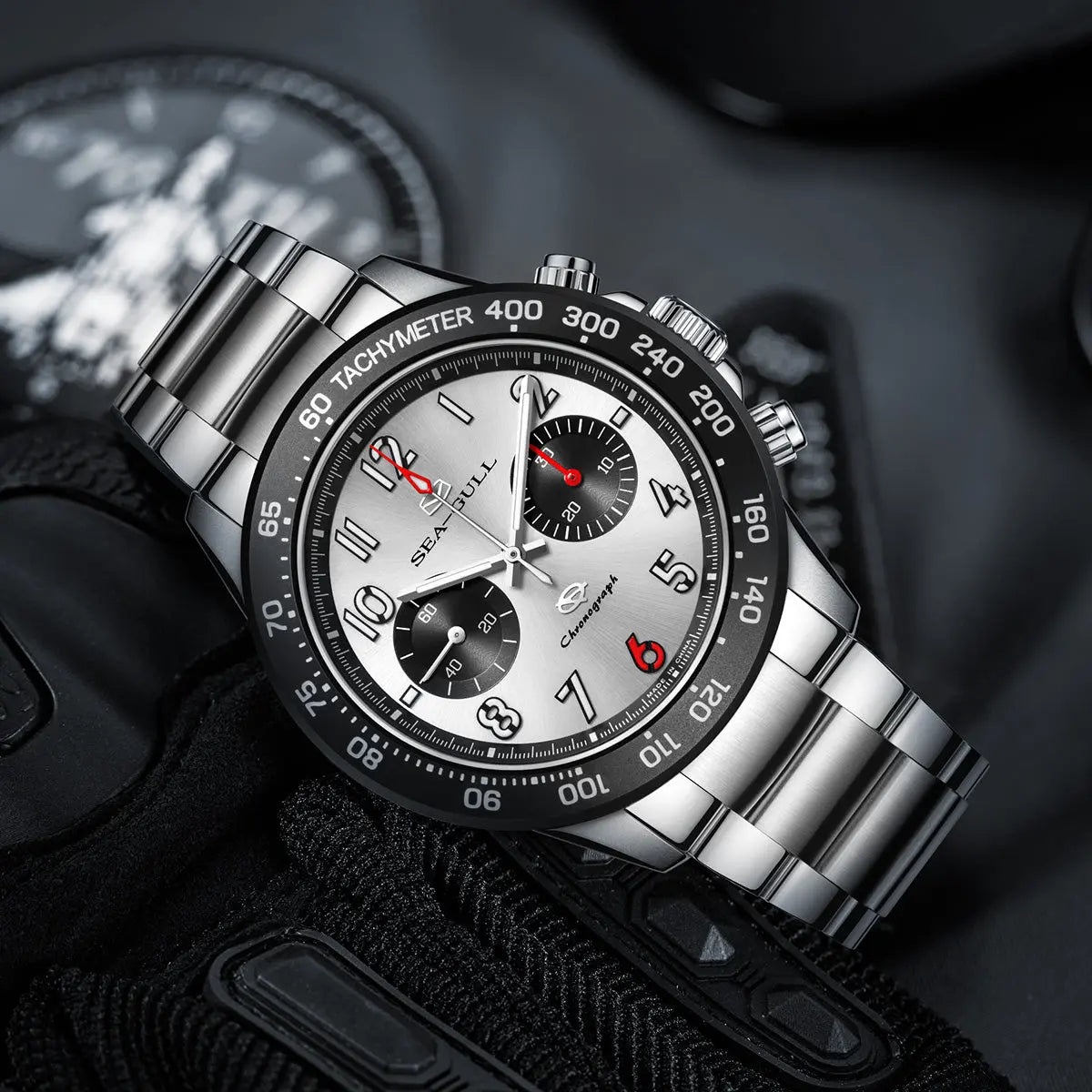 Panda Eye | Pilot | Chronograph | Tachymeter | Luminous | 44mm Sea-Gull