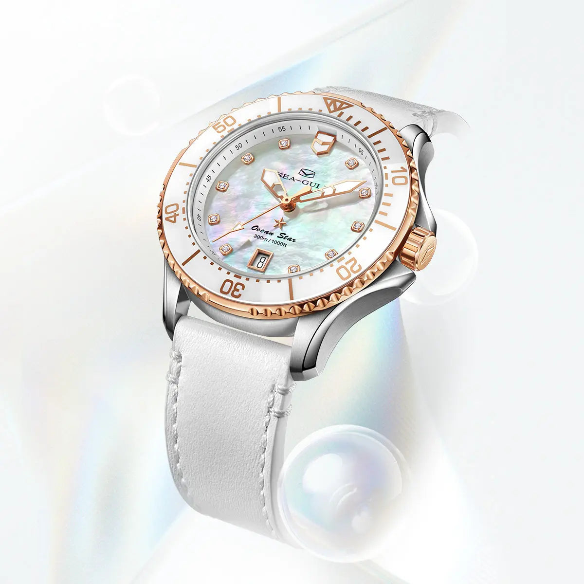 Ocean Series | Mother-of-Pearl Dial | Luminous | 300m Waterproof | 40mm Sea-Gull