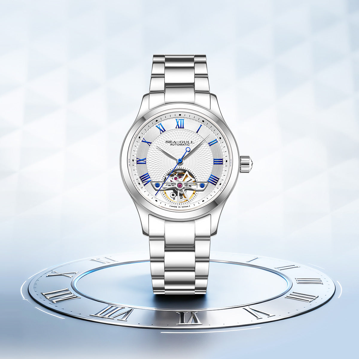 Flywheel | Guilloché Dial | Roman Numeral | 39mm Sea-Gull Watch Official Store