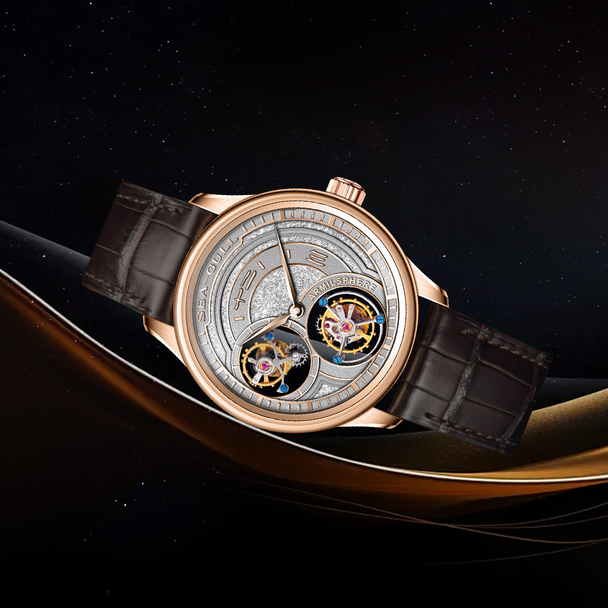 Double Tourbillon | Armillary | Vintage | 43mm Sea-Gull