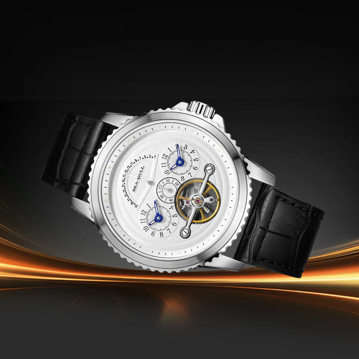 Dual Time Zone | Retrograde Calendar | Flywheel | 44mm Sea-Gull