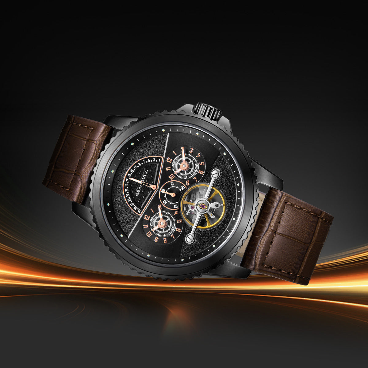 Dual Time Zone | Retrograde Calendar | Flywheel | 44mm Sea-Gull