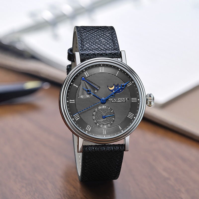 Moon Phase | Business | Complete Calendar | Energy Indicator | 41mm - Sea-Gull Watch Official Store