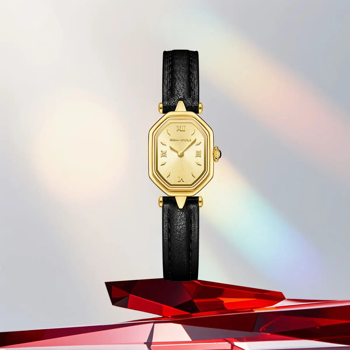 Octagonal | Slim | Quartz Movement | Mother-of-pearl dial | 24mm Sea-Gull