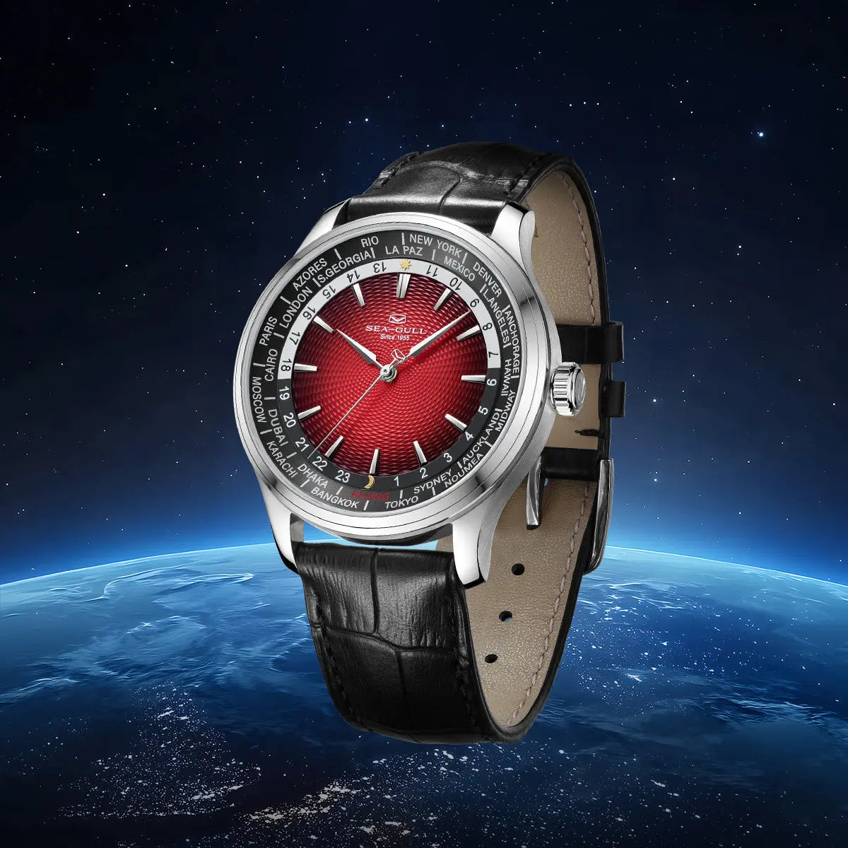 GMT Watch | World Time | Sub Second Dial | 41mm Sea-Gull Watch Official Store