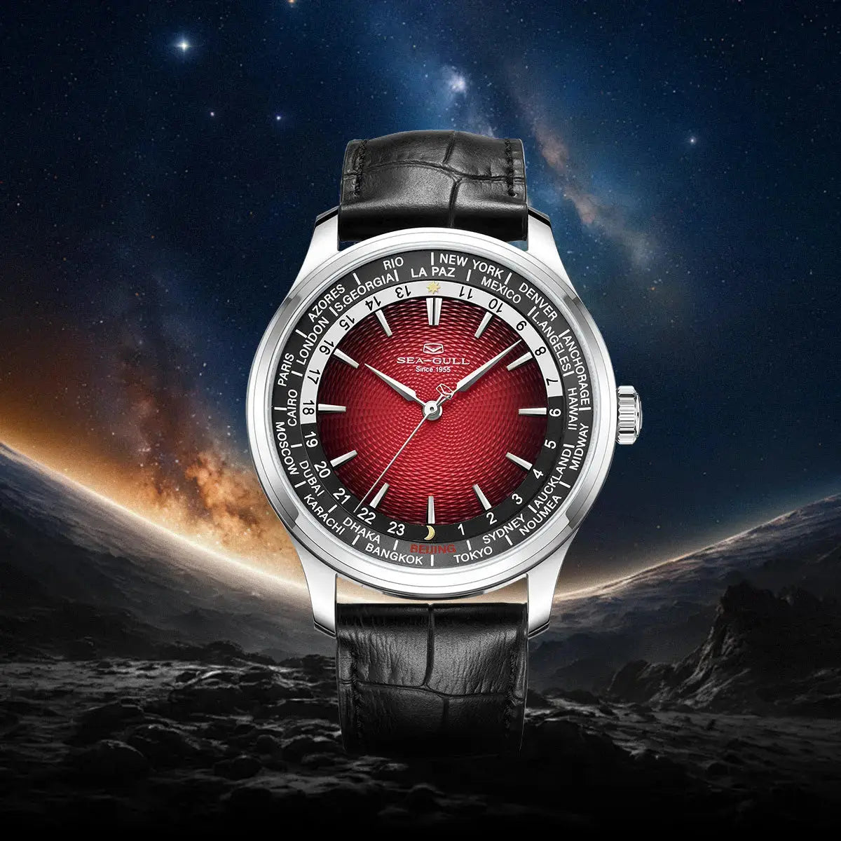 GMT Watch | World Time | Sub Second Dial | 41mm Sea-Gull Watch Official Store