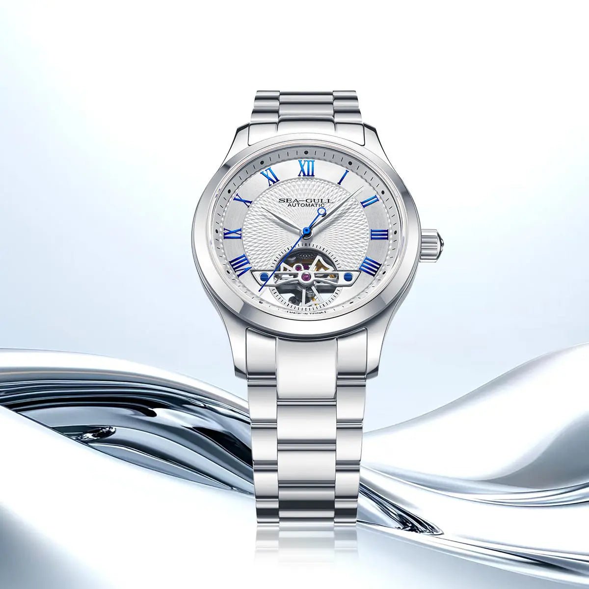 Flywheel | Esfera guilloché | Número romano | Reloj Sea-Gull de 39 mm | Tienda oficial