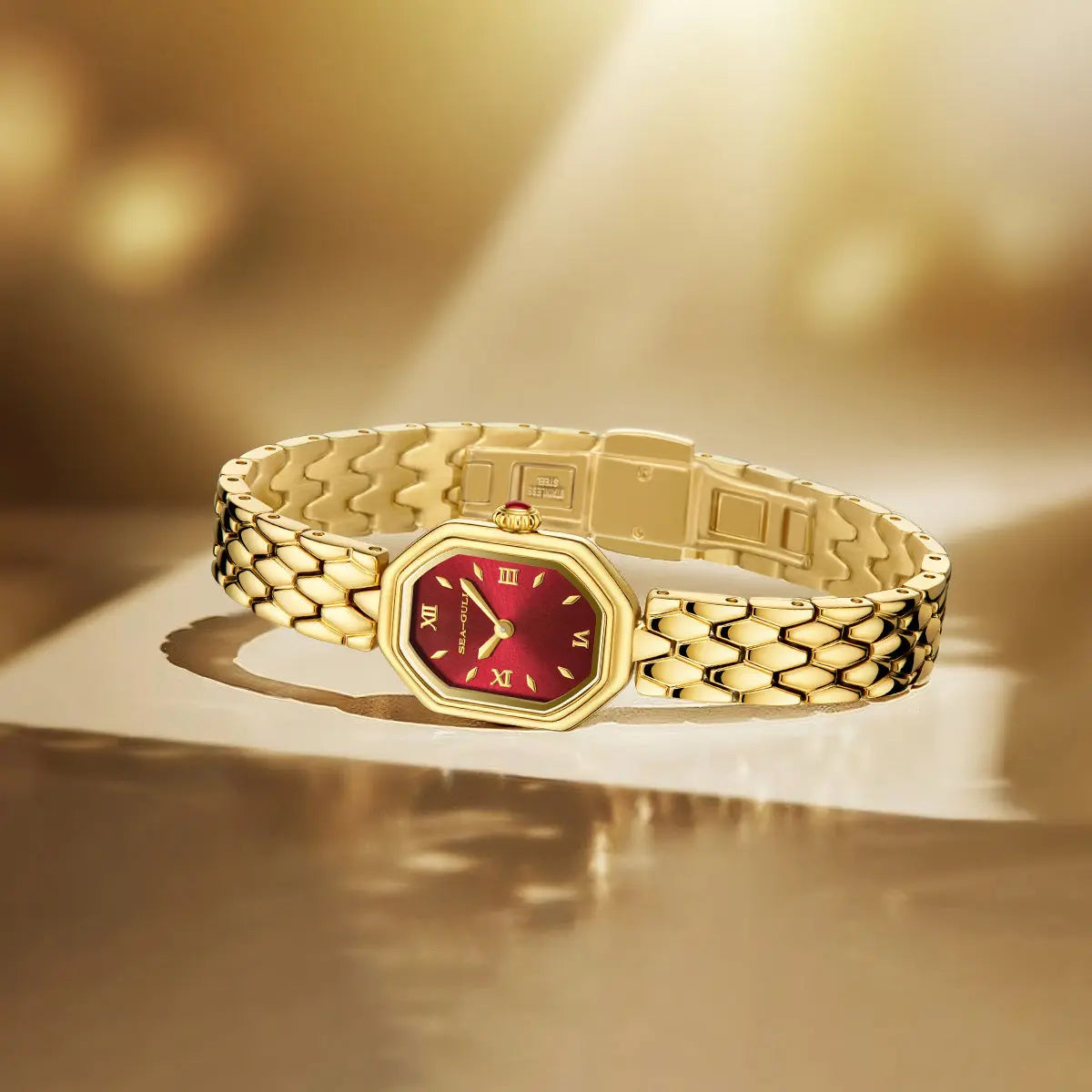 Octagonal | Slim | Quartz Movement | Mother-of-pearl dial | 24mm Sea-Gull