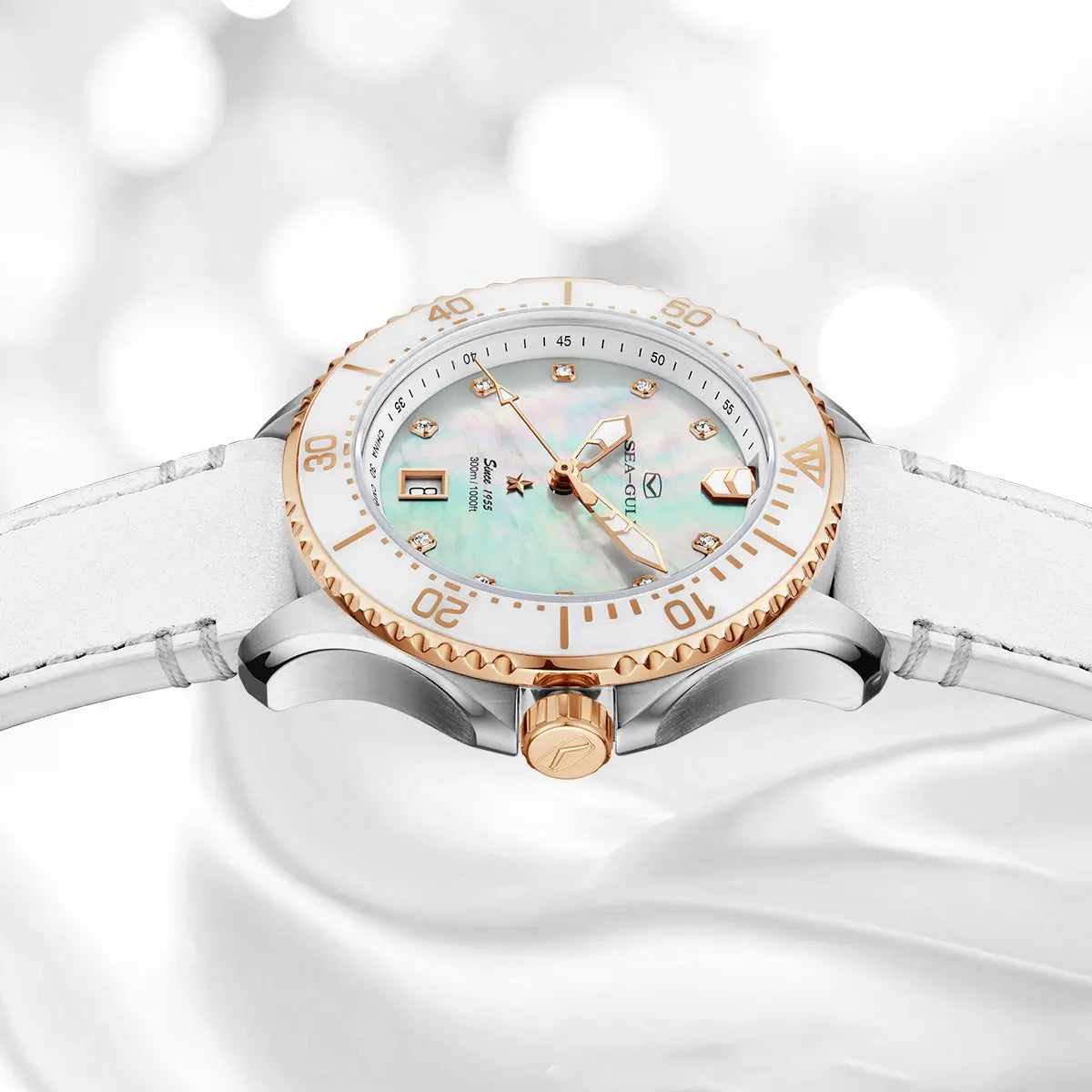 Ocean Series | Mother-of-Pearl Dial | Luminous | 300m Waterproof | 40mm Sea-Gull