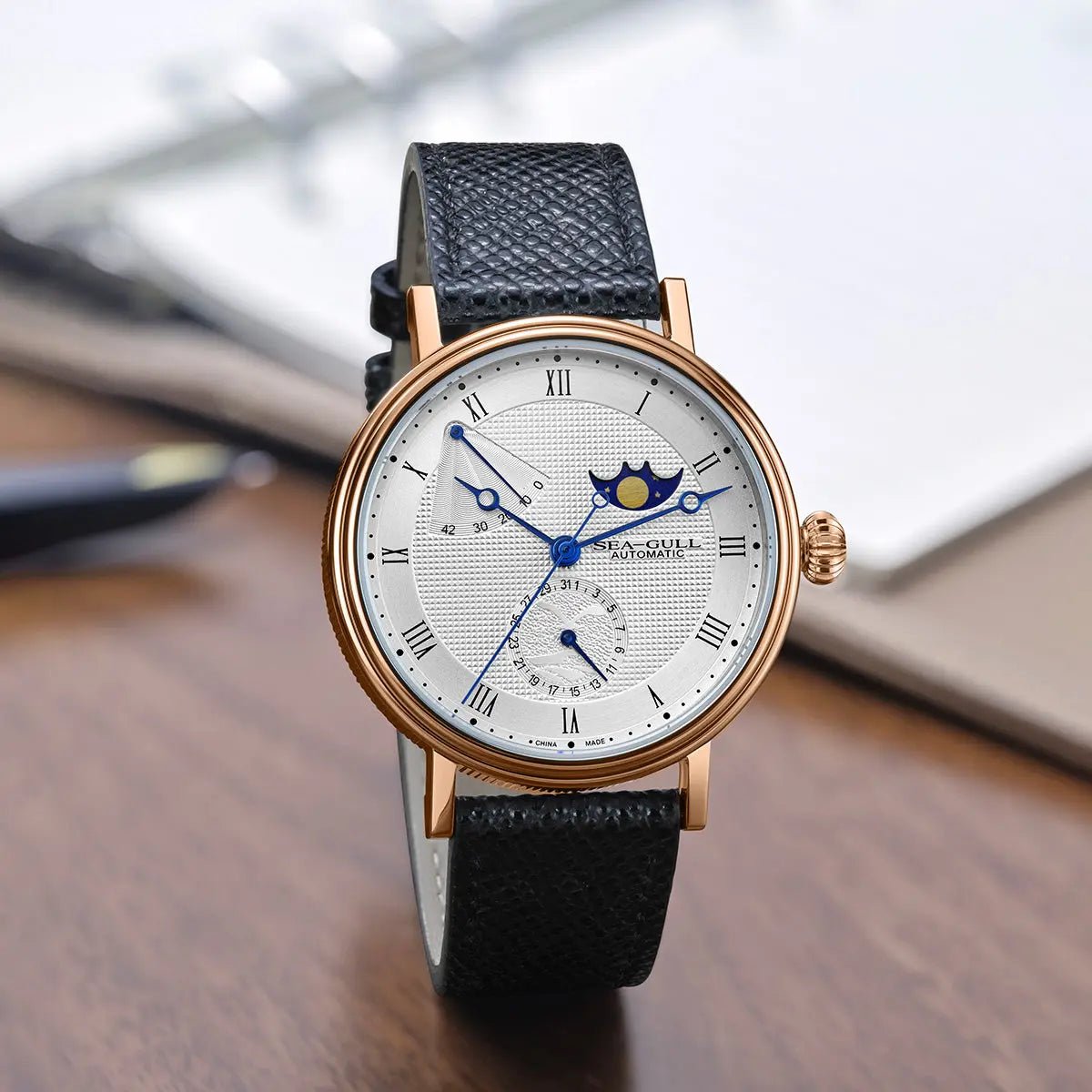 Moon Phase | Business | Complete Calendar | Energy Indicator | 41mm - Sea-Gull Watch Official Store