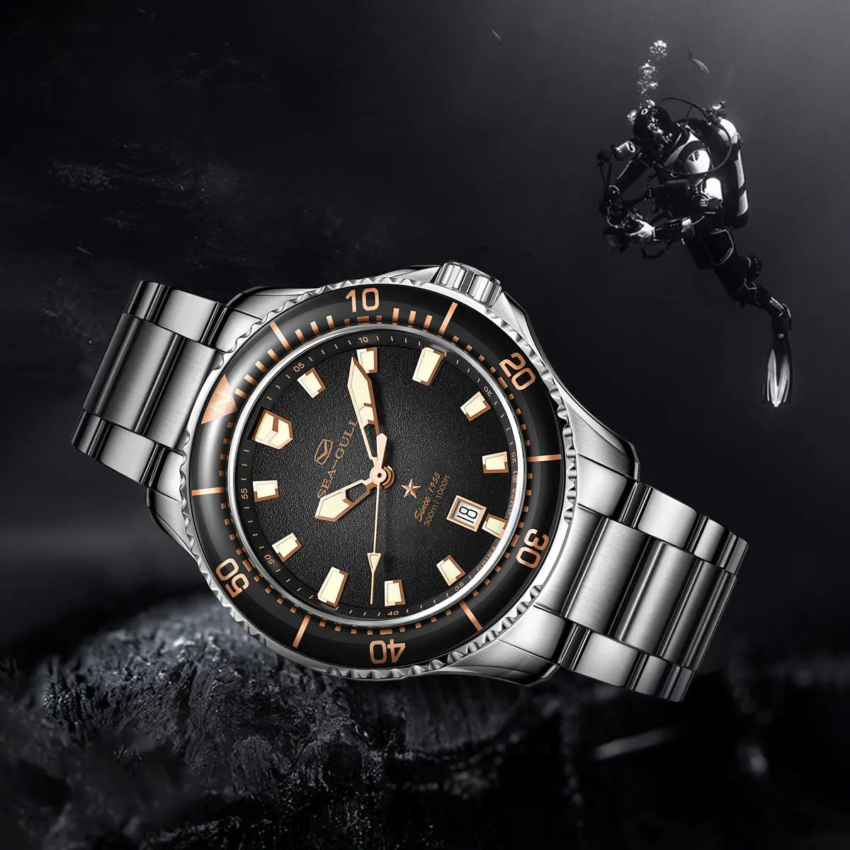 Dive | Ocean Series | 300M Waterproof | Luminous | Calendar | 44mm Sea-Gull