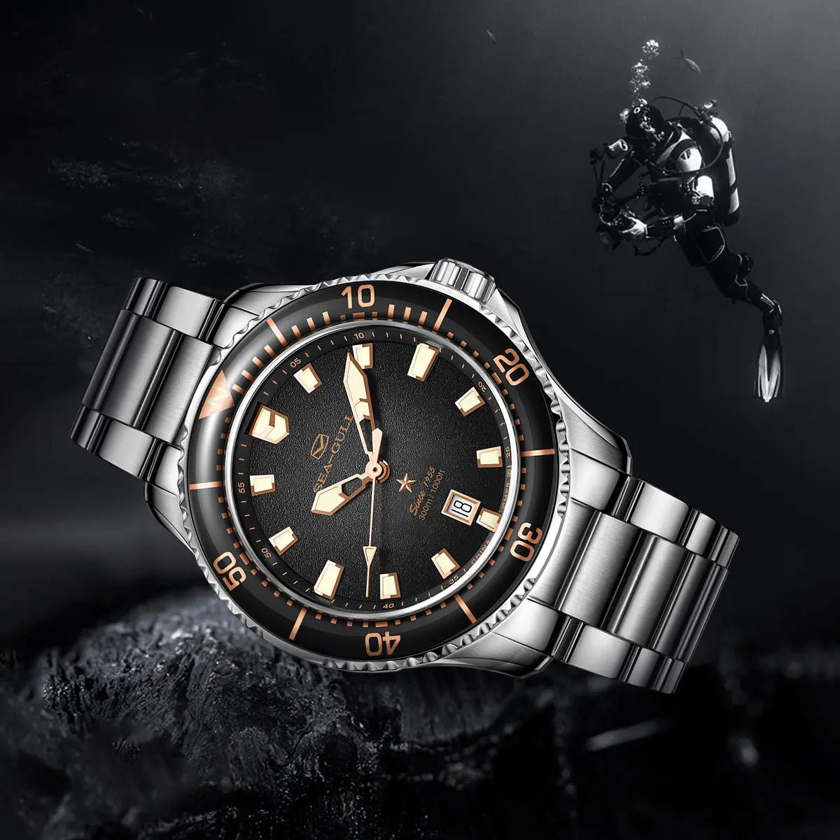 Dive | Ocean Series | 300M Waterproof | Luminous | Calendar | 44mm - Sea-Gull Watch Official Store