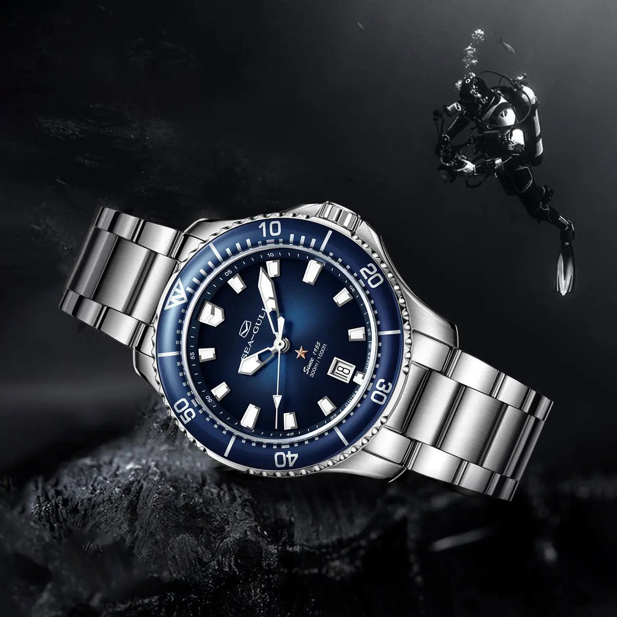 Ocean Series PRO | 300M防水 | ダイブ | 夜光 | カレンダー | 41mm Sea-Gull