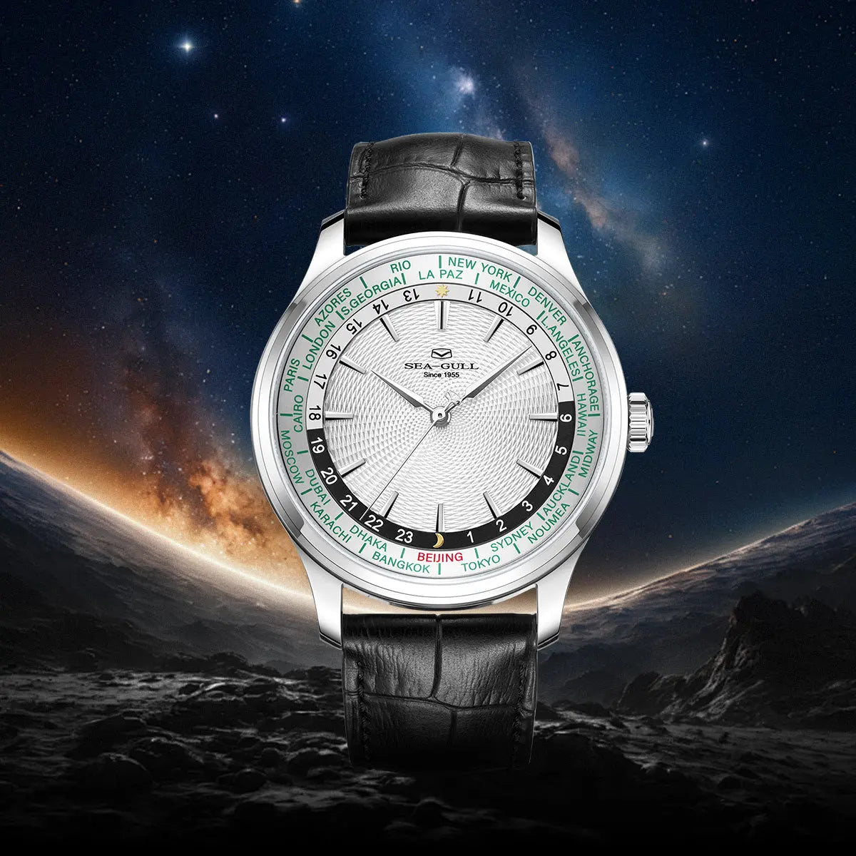 GMT Watch | World Time | Sub Second Dial | 41mm Sea-Gull Watch Official Store