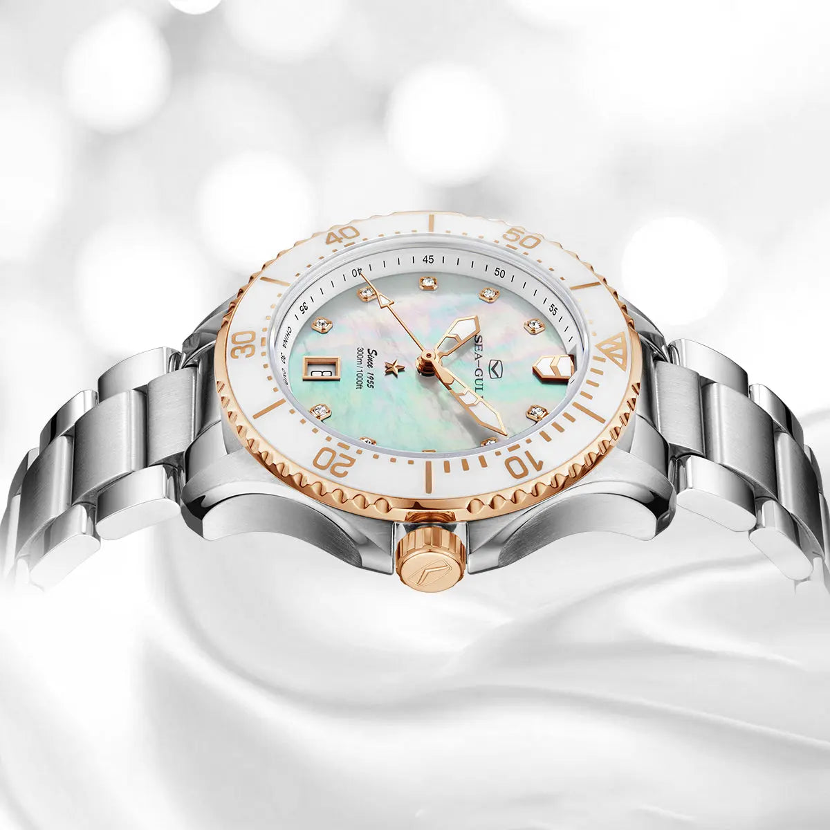 Ocean Series | Mother-of-Pearl Dial | Luminous | 300m Waterproof | 40mm Sea-Gull