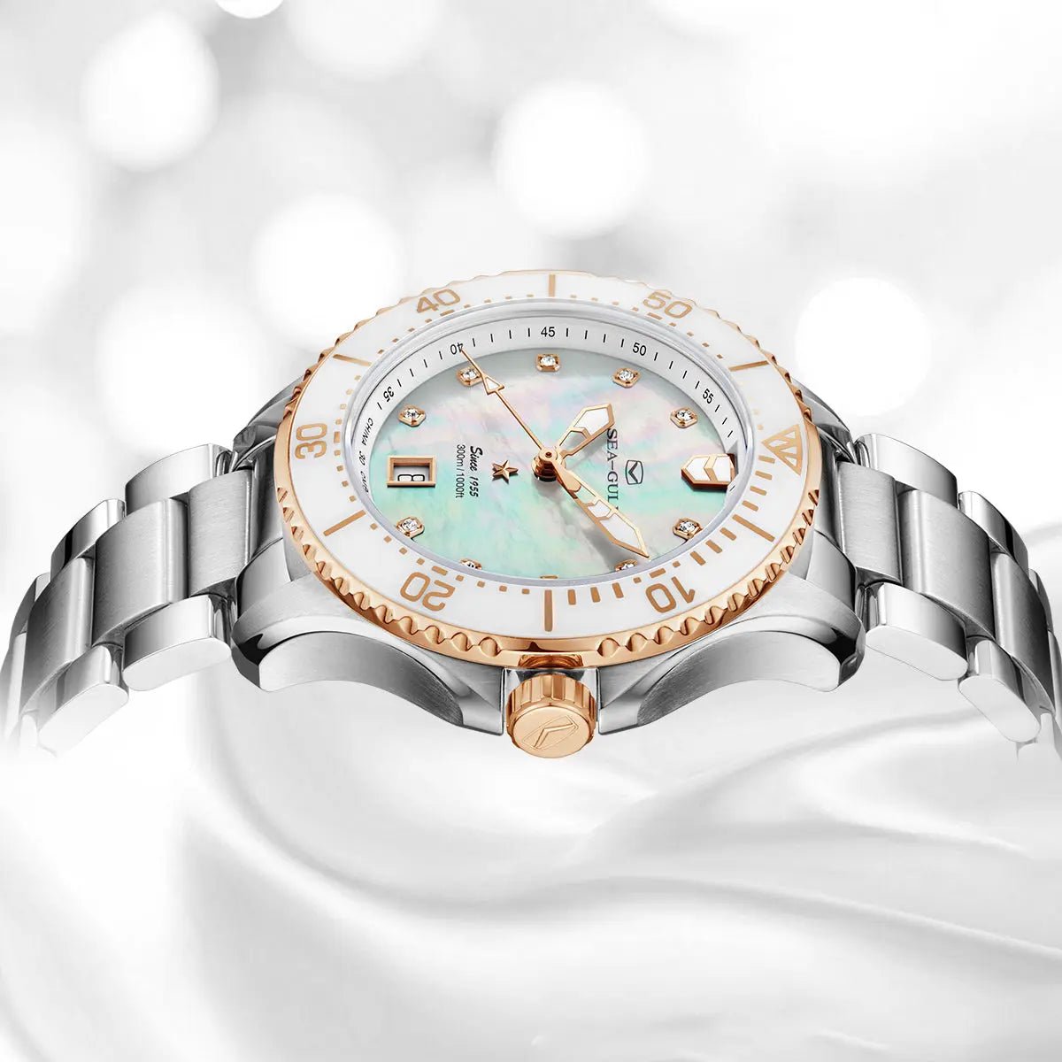 Ocean Series | Mother-of-Pearl Dial | Luminous | 300m Waterproof | 40mm - Sea-Gull Watch Official Store