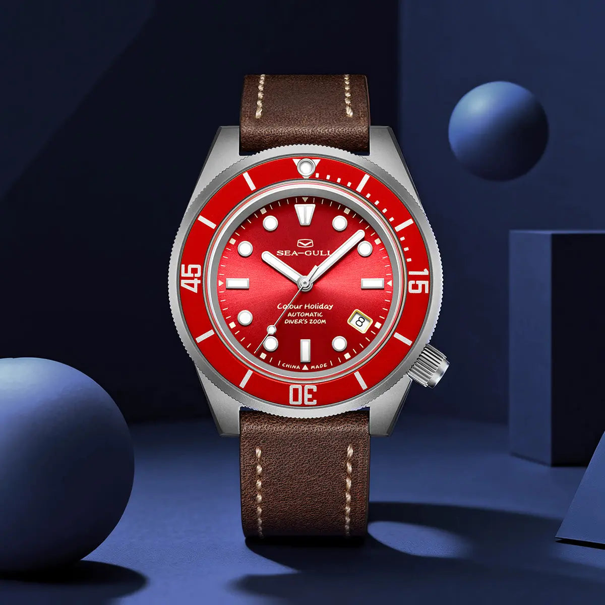 Ocean Series | Colorful | Titanium Alloy | 200M WR | Extra Strap | 41mm Sea-Gull Watch Official Store