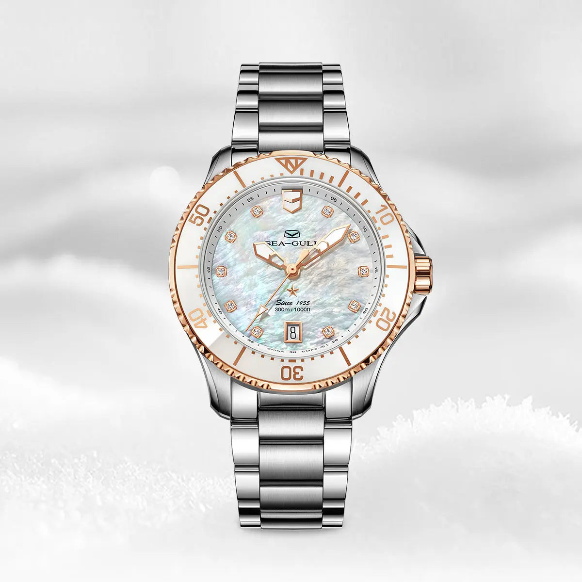 Ocean Series | Mother-of-Pearl Dial | Luminous | 300m Waterproof | 40mm Sea-Gull