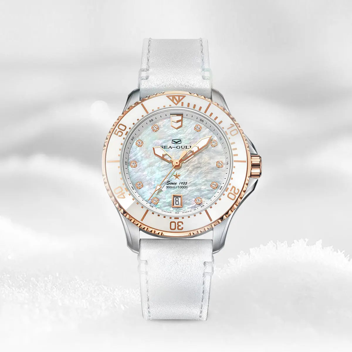 Ocean Series | Mother-of-Pearl Dial | Luminous | 300m Waterproof | 40mm Sea-Gull