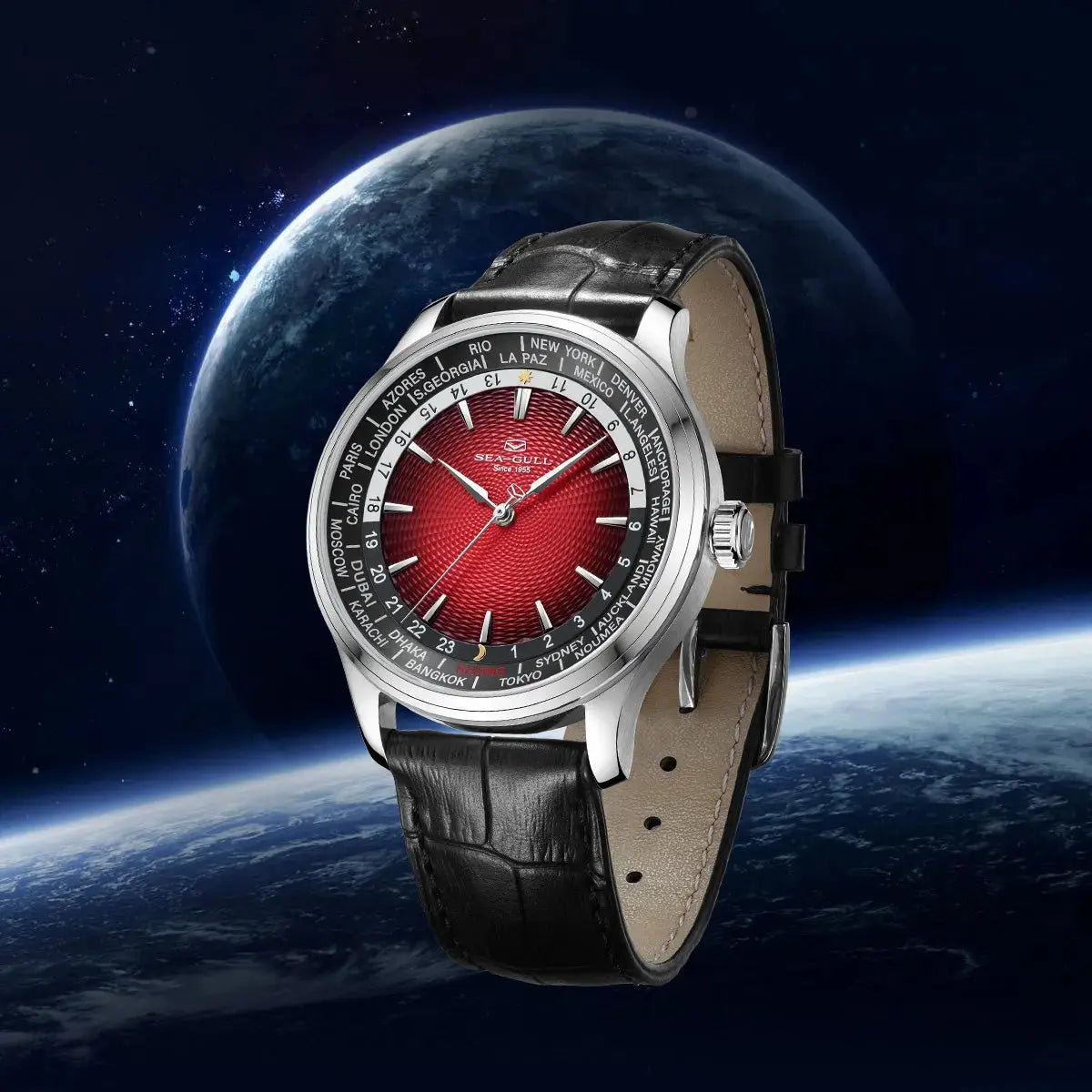 GMT Watch | World Time | Sub Second Dial | 41mm Sea-Gull Watch Official Store