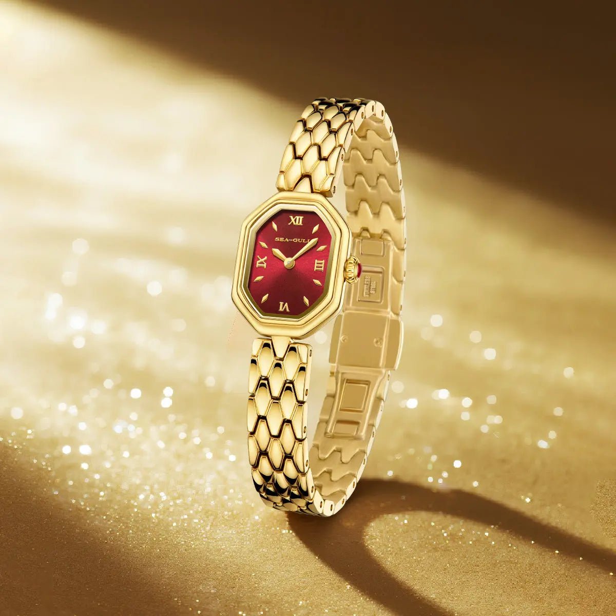 Octagonal | Slim | Quartz Movement | Mother-of-pearl dial | 24mm - Sea-Gull Watch Official Store