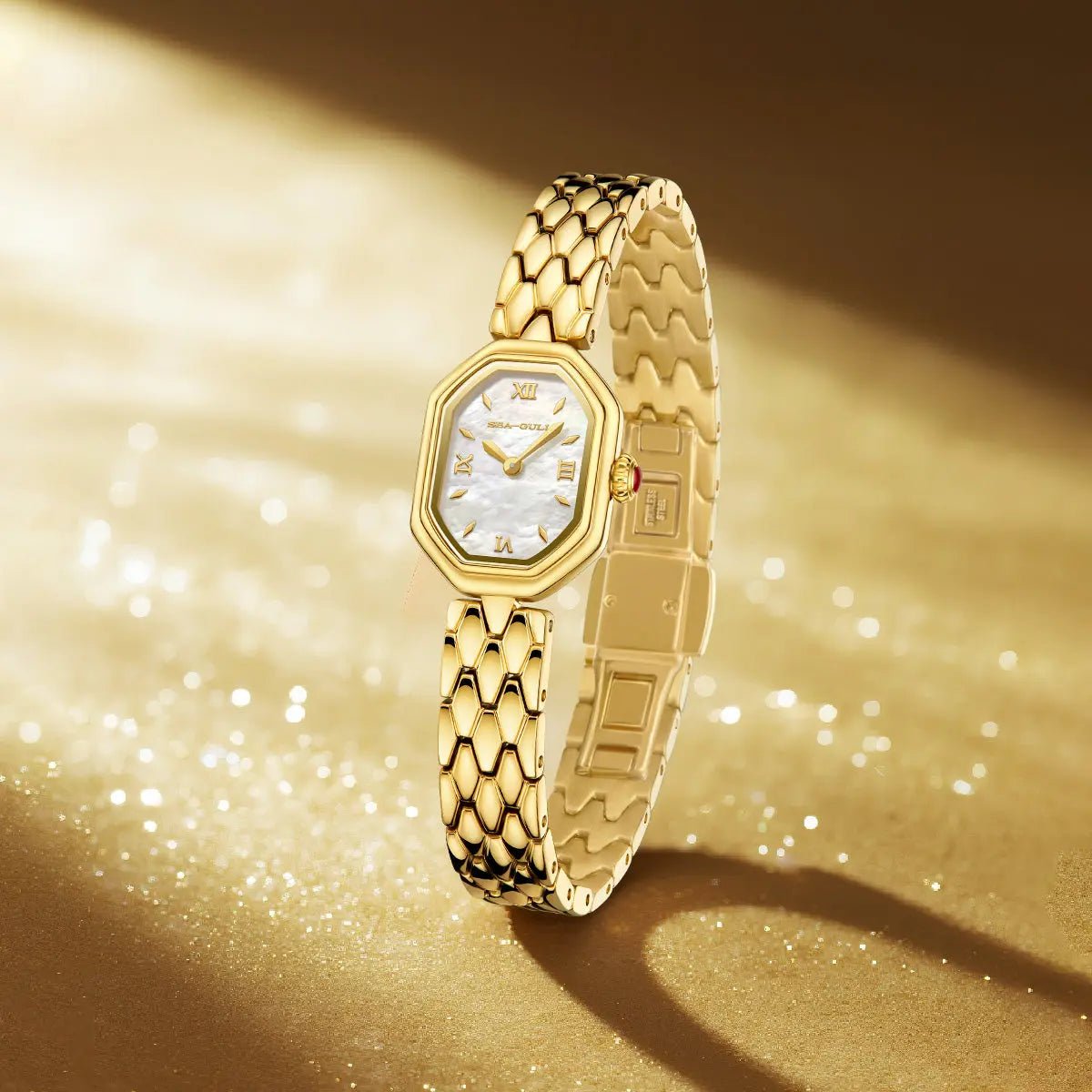 Octagonal | Slim | Quartz Movement | Mother-of-pearl dial | 24mm - Sea-Gull Watch Official Store
