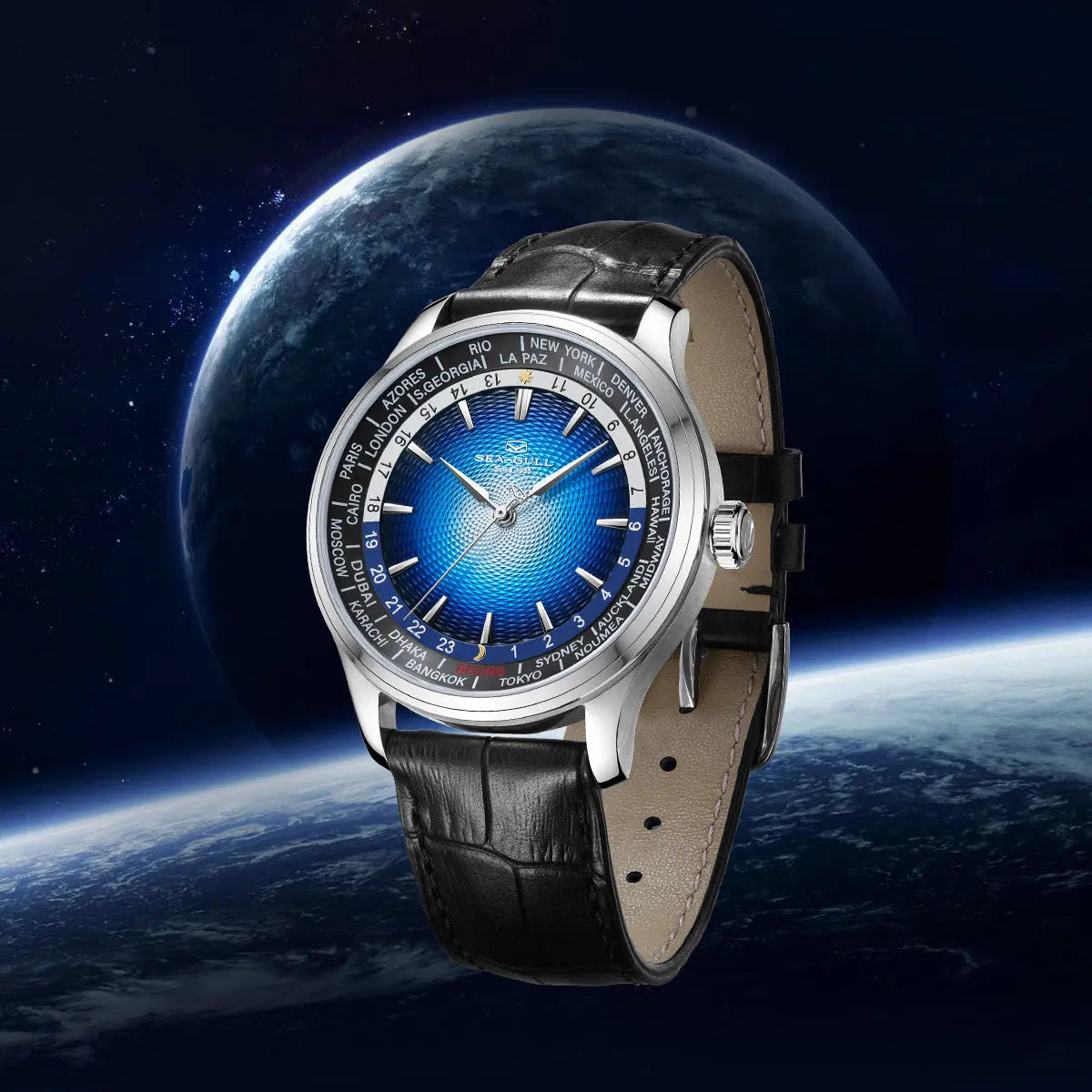 GMT Watch | World Time | Sub Second Dial | 41mm Sea-Gull Watch Official Store