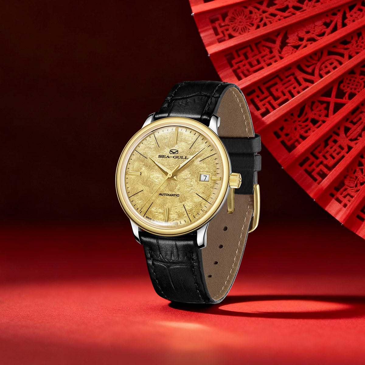 18K Gold-plated | Couple Watch | Business | Calendar | 42mm/36mm Sea-Gull Watch Official Store